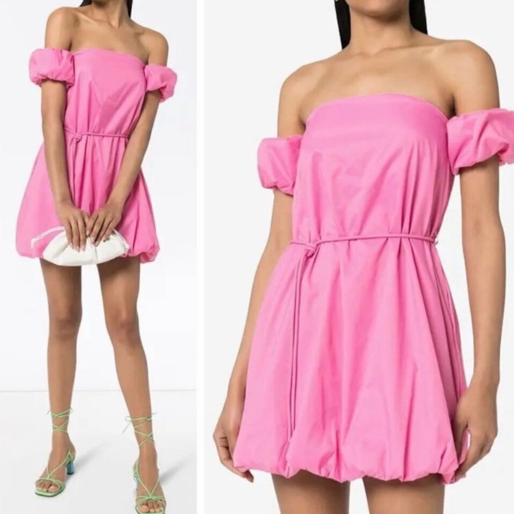 STAUD pink mini dress
